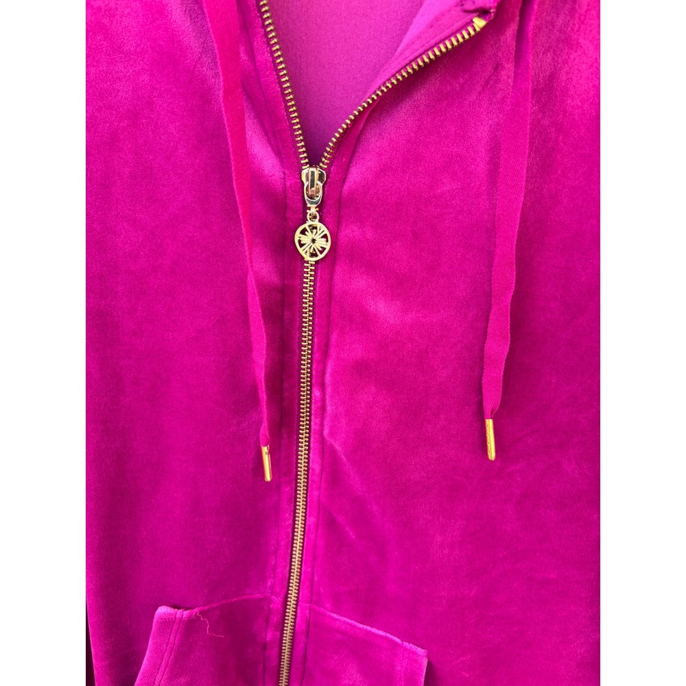 Lilly Pulitzer Hot Pink Velour Zip Hoodie Set - Picture 3 of 15